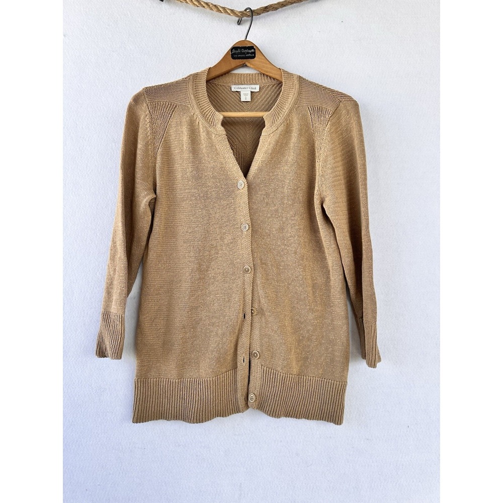 Coldwater Creek Cardigan Sweater Brown Preppy Office Professional Women's Small